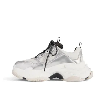 Balenciaga Triple S Sneakers 'Black White Silver Double Foam And Mesh' Women's