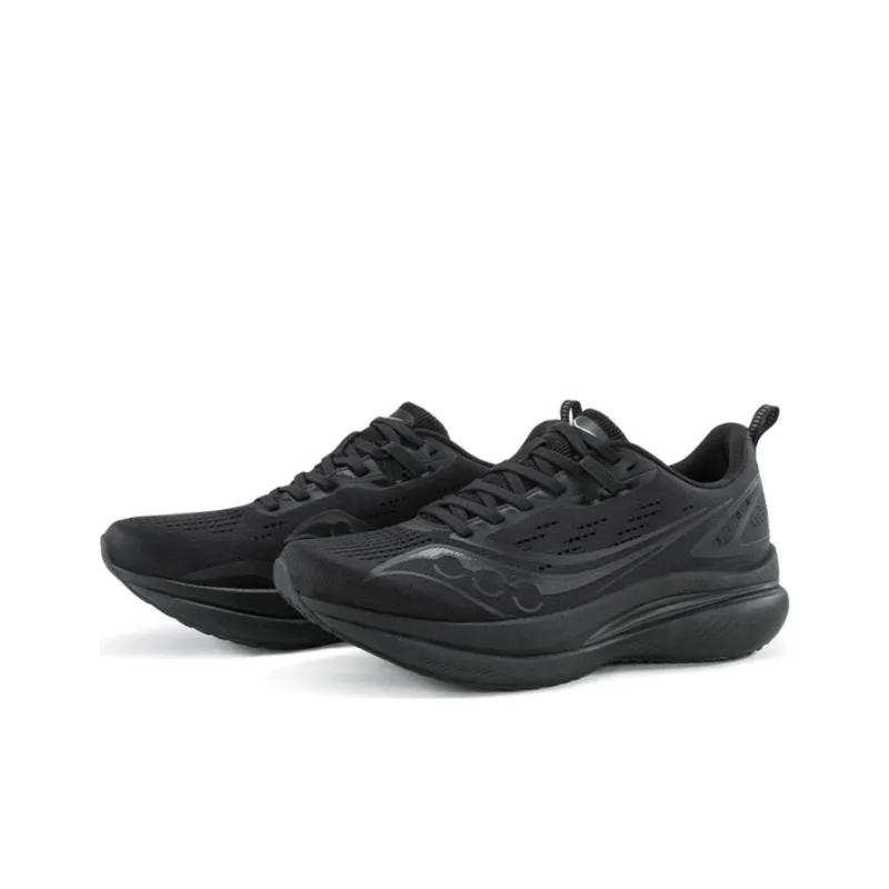 Saucony Cushioned Wear Resistant Breathable Low Top Casual Running Shoes Unisex Black-2