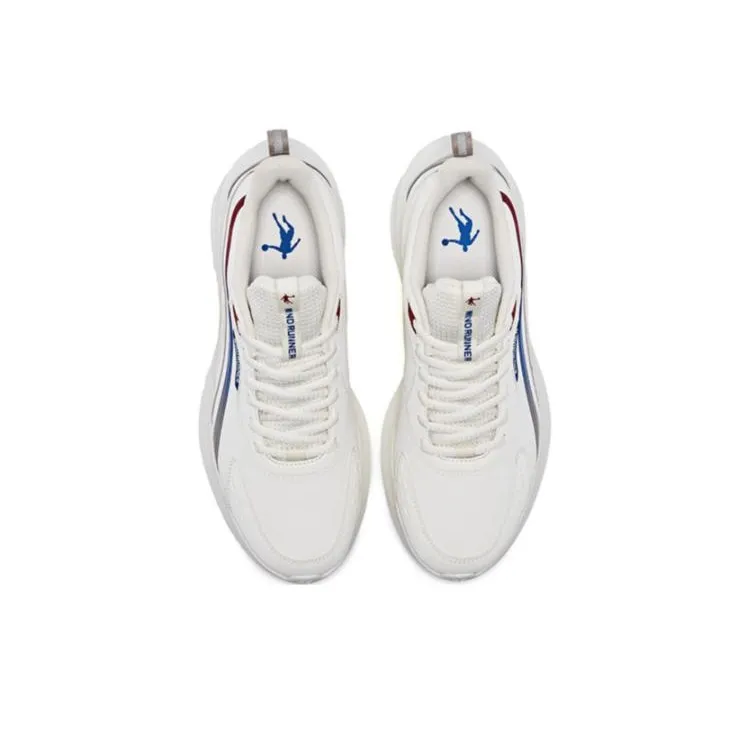 QIAODAN Shock Absorbers With Slip Resistant And Abrasion Resistant Properties Low Top Casual Running Shoes Men's White-3