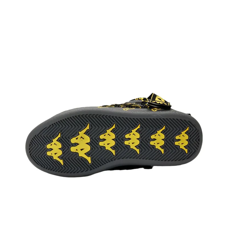 #FR2 Kappa Puffy Shoes Non slip Lightweight Low Top Skateboard Shoes Unisex Black Yellow-4