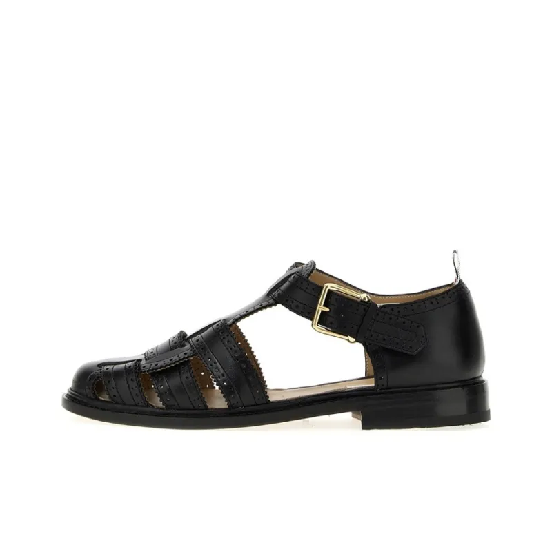 THOM BROWNE Round Toe Fisherman Sandals-0