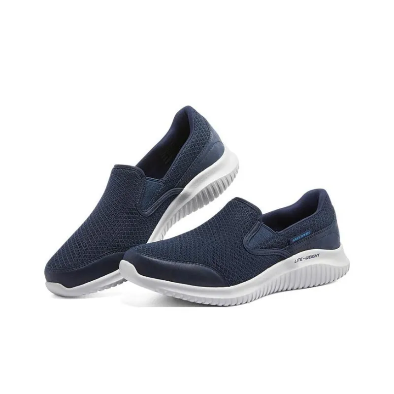 Skechers Cushioning Anti Slip Wear Resistant Breathable Lightweight Rebound Low Top Casual Shoes Men's Marine Blue-2