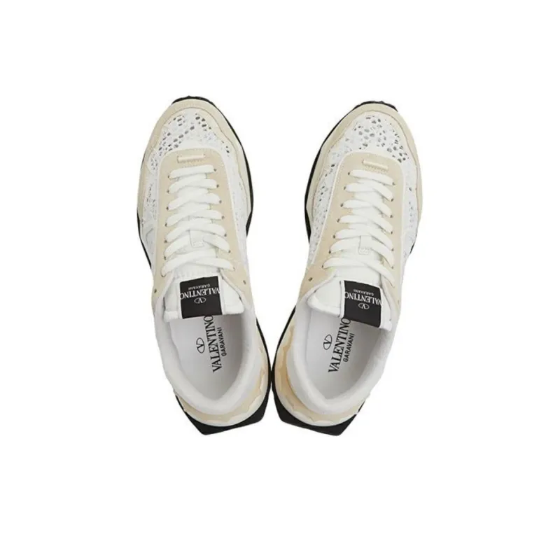 Valentino Women's Lacerunner Low 'Lace - White Ivory'-3