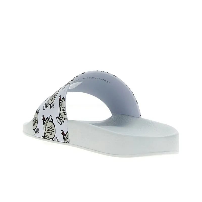 Moncler Basile Slide Logo Print White-1
