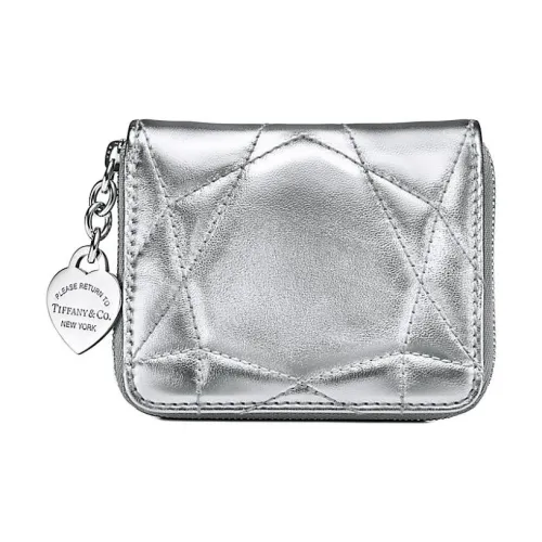 TIFFANY & CO. Return To Tiffany Collection Lambskin Wallet Small Size Women's Silver