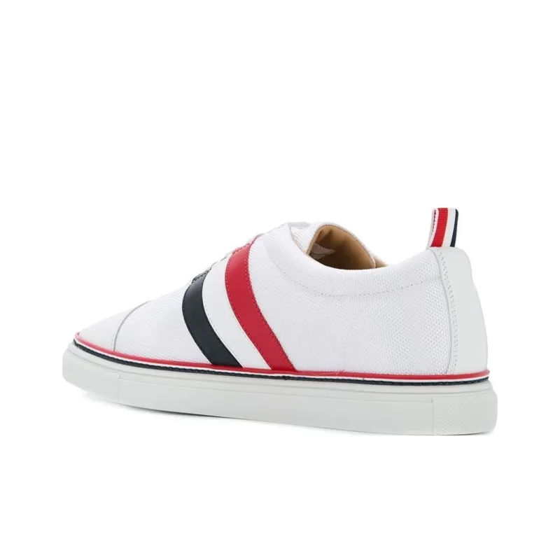 THOM BROWNE· Low Top Stylish Skateboarding Shoes Men's White Red-3