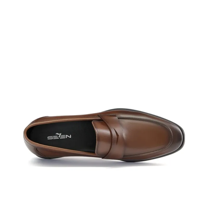 SEVEN Dress Shoes Men Low Top Coffee-3
