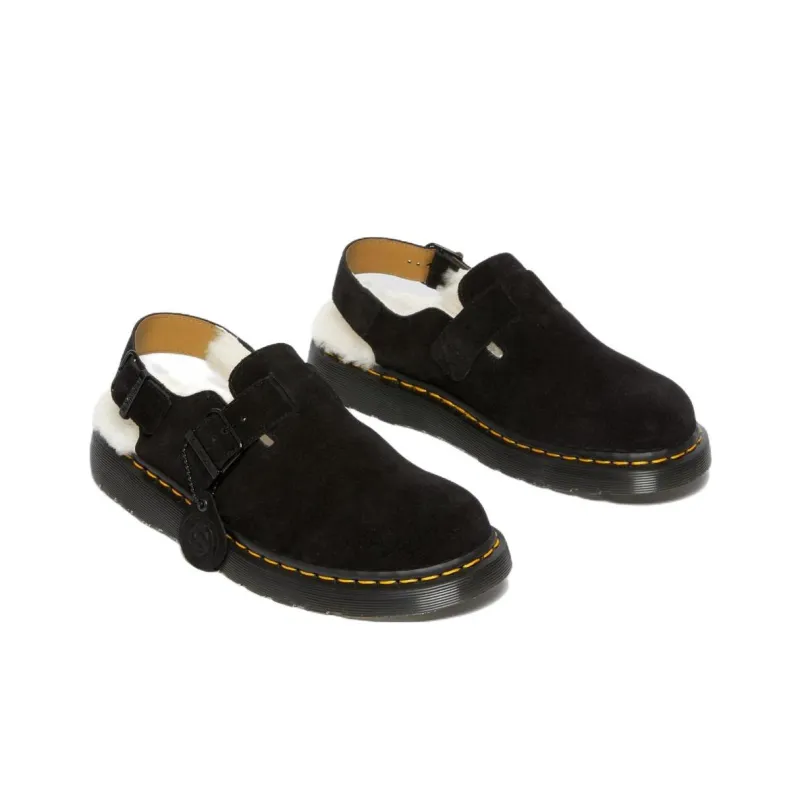 Dr. Martens Jorge Shearling Slingback Mule 'Black'-2