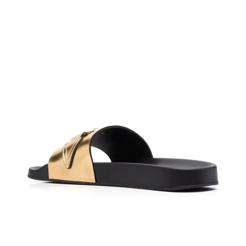 VERSACE Medusa Slide Slippers Women's Black Gold-3