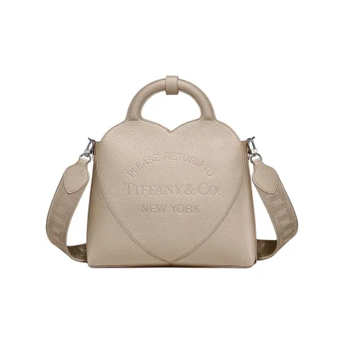 TIFFANY & CO. Return To Tiffany™ Series Taurillon Leather Handbag Shoulder Bag Crossbody Bag Small Size Women's Gray