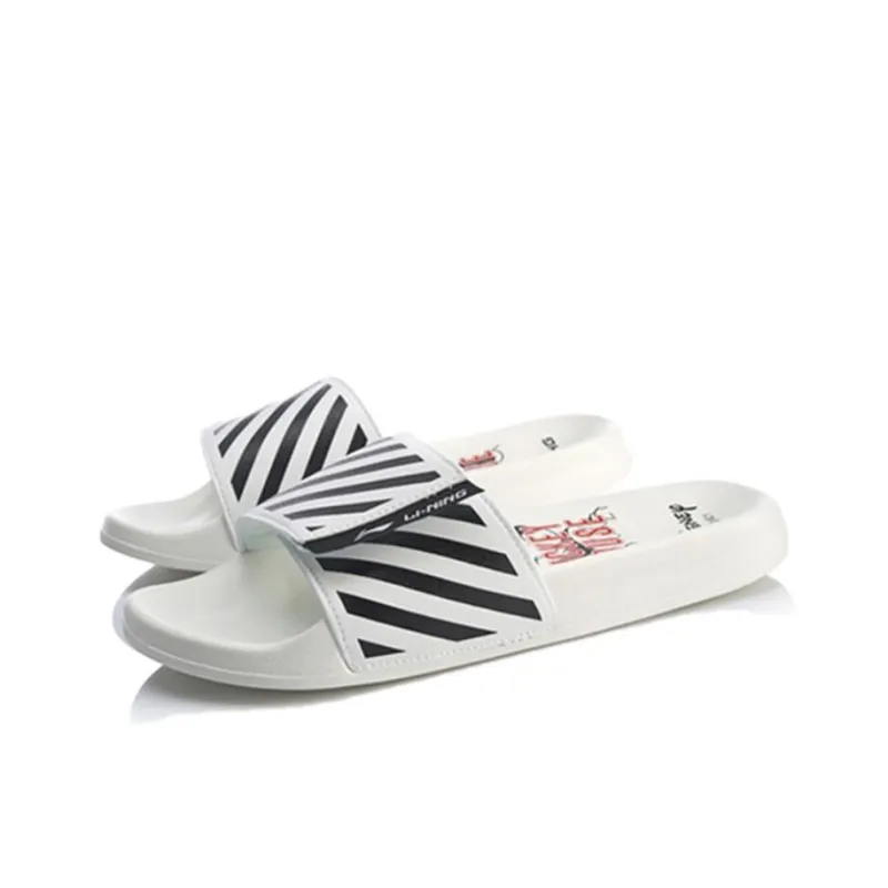 Disney x LiNing Quiet Abrasion Resistant Slide Slippers Men's White-2