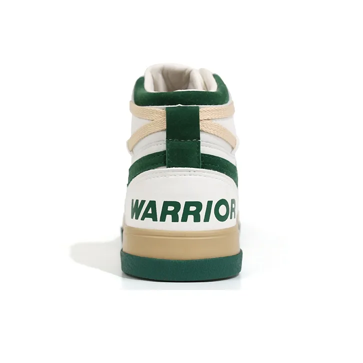 Warrior High-Top Skateboard Shoes Unisex Beige Dark Green-3