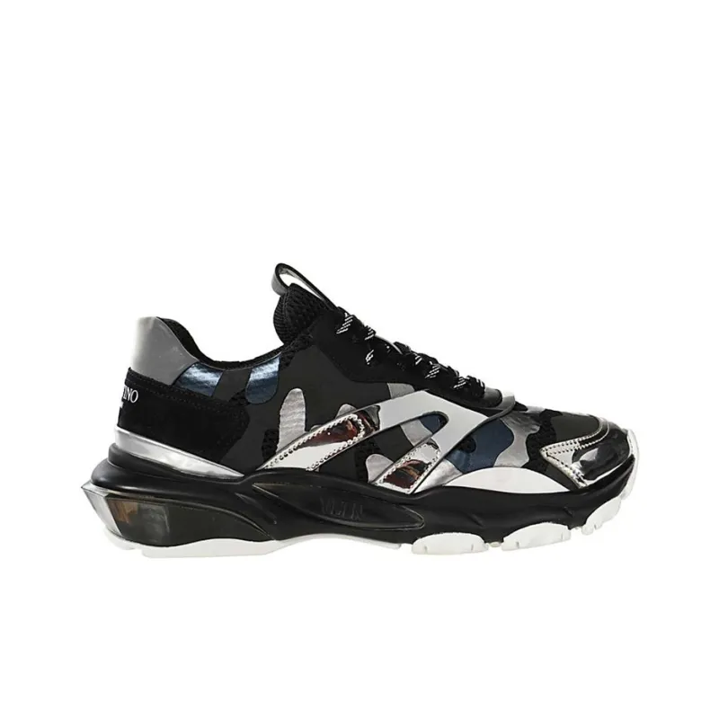 Valentino Bounce GARAVANI Low Top Sports Casual Shoes Men's Black Silver-1
