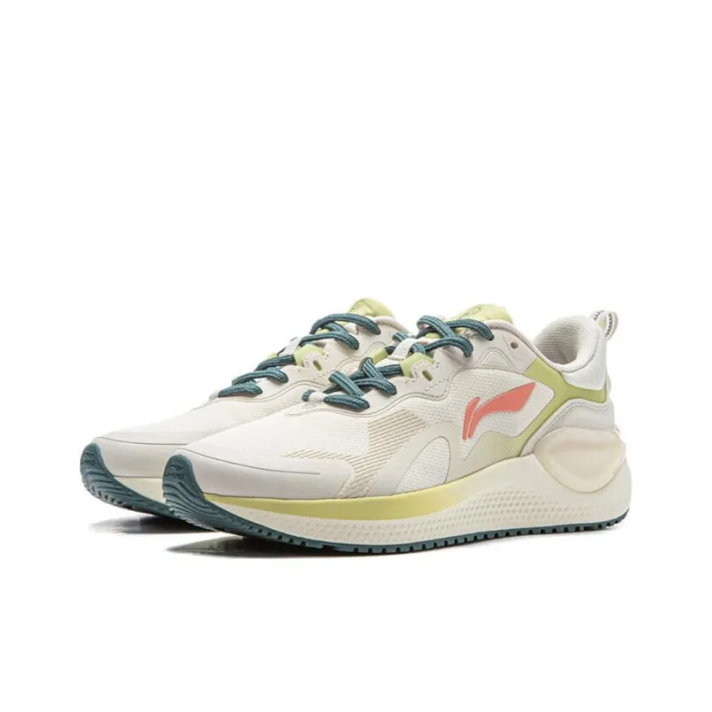 LiNing Cushioning Breathable Low Top Running Shoes Women's Pearl White-2