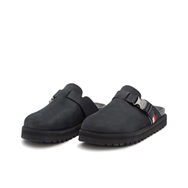 Moncler Rubber Sole Slip Resistant Closed Toe Slippers Men's Black-1