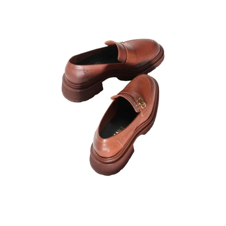 CHANEL Loafers Women's Light Brown-3