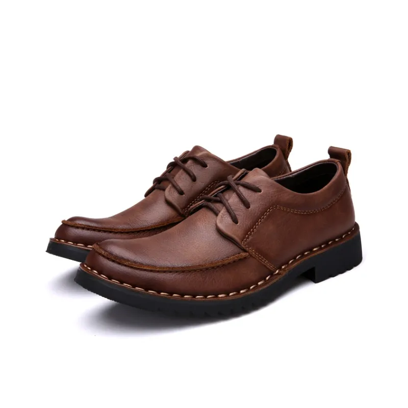 Laoks Men's Casual Shoes Men Low Top Brown/Black-6