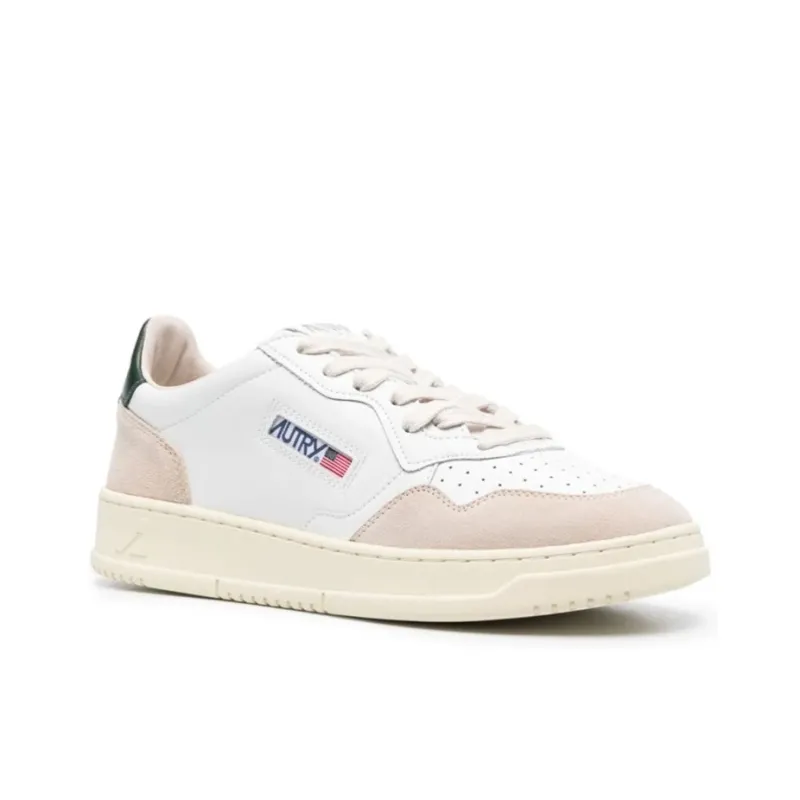 AUTRY Medalist Low Leather And Suede 'White Beige Black'-1