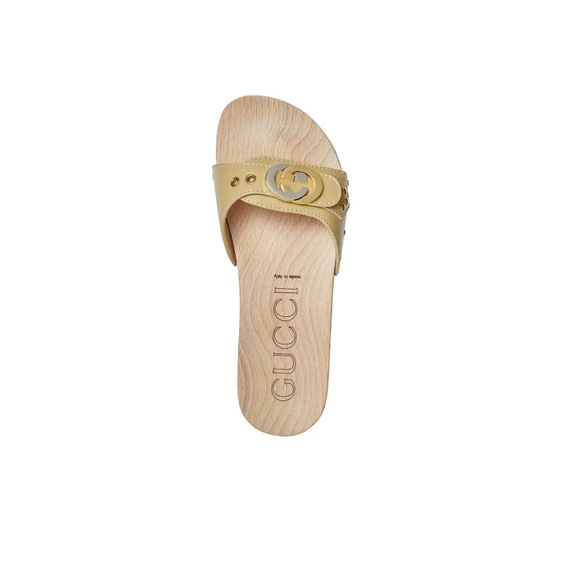 GUCCI Slide Slippers Men's Beige-2