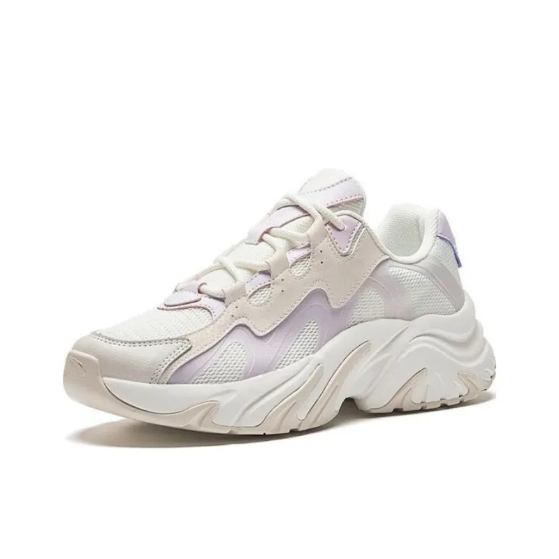 Anta Rabbit Shoes Anti-Slip Wear-Resistant Low-Top Chunky Sneakers Women's White-2