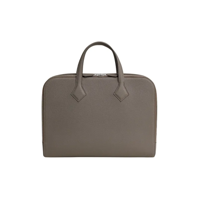 HERMES Victoria Light Togo Calfskin Business Bag Briefcase Handbag Regular Men's 8F Gris ÉTain Tin Gray-0