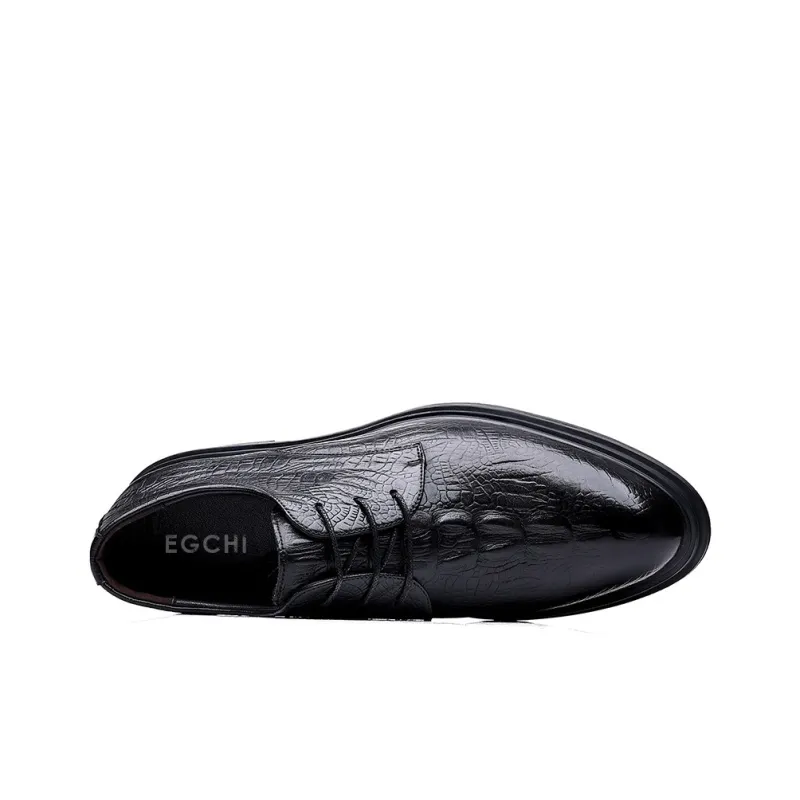 EGCHI Dress Shoes Men Mid Top Black-1