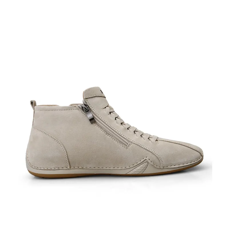BECK Men's Casual Shoes Men Mid Top Gray, Beige-7