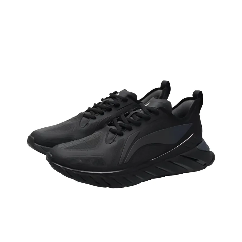 LiNing Anti Slip Wear Resistant Low Top Running Shoes Men's Black-2