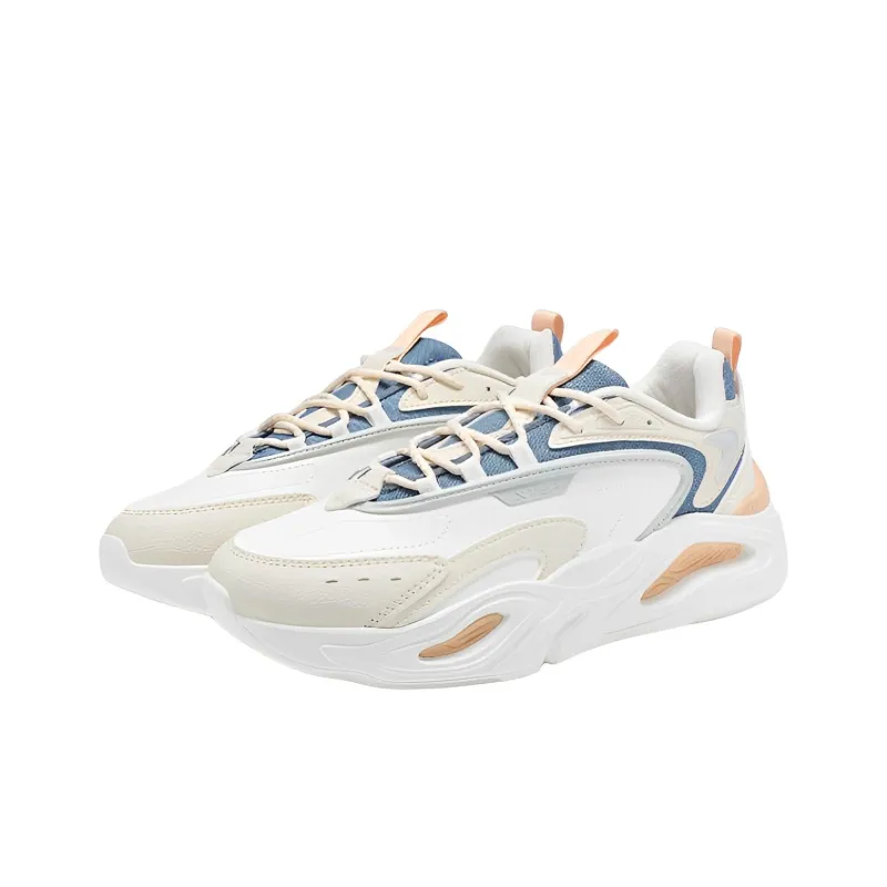 XTEP Mibian Cushioning Anti-Slip And Wear-Resistant Low-Top Sports Casual Shoes Women's White Blue-1