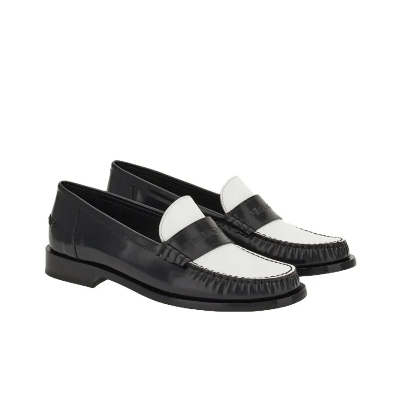 FERRAGAMO Debossed-logo Leather Loafers-2