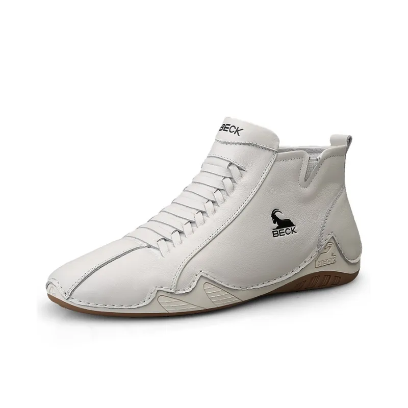 BECK Men's Casual Shoes Men High Top White/Black-1