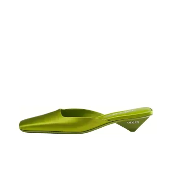 PRADA Rubber Sole Closed Toe Slippers Women's Green
