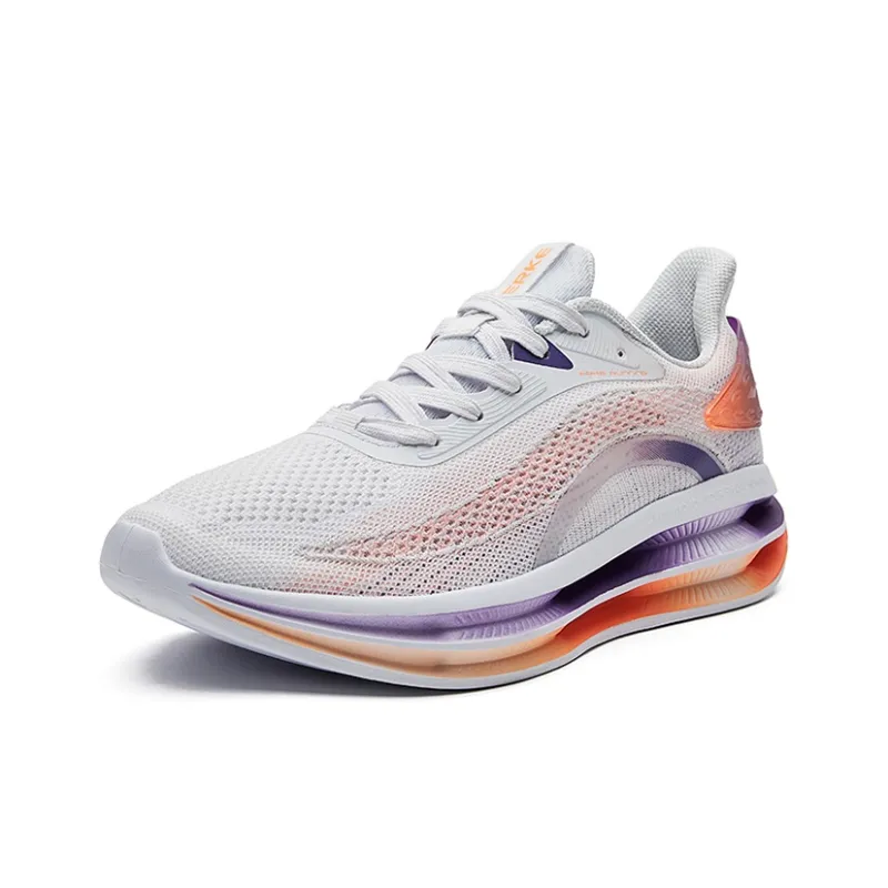 Erke Cushioning Anti Slip And Wear Resistant Low Top Running Shoes Men's White Orange-1
