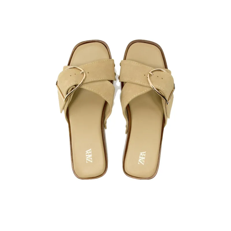 ZARA Slide Slippers Women's Brown-2