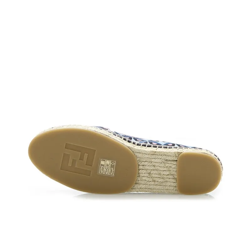 FENDI Flat Shoes Women's Blue Black-4