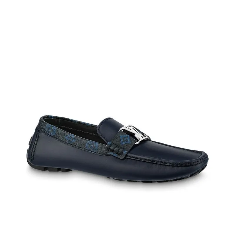 LOUIS VUITTON Lv Monte Carlo Moccasin Shoes 'Navy With Monogram Collar'-1