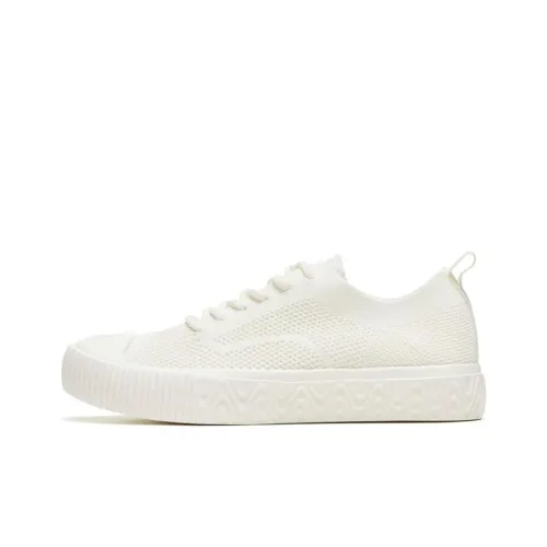 Anta Slip Resistant, Abrasion Resistant, Lightweight Low Top Canvas Shoes Women's White