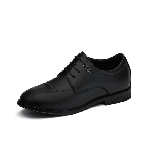 SULEGAO Dress Shoes Men Low-Top Black