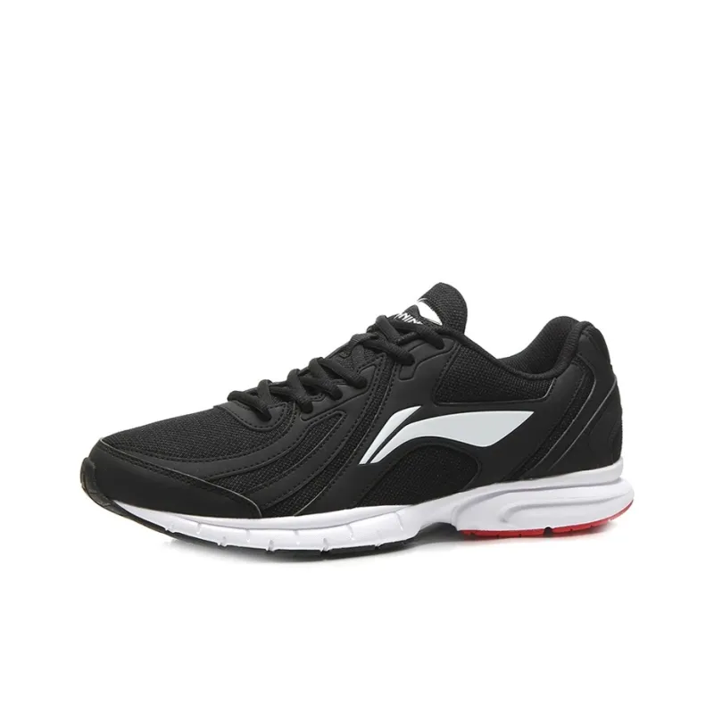 LiNing Shock Absorbers Slip Resistant, Abrasion Resistant, Lightweight Low Top Running Shoes Men's Black-1