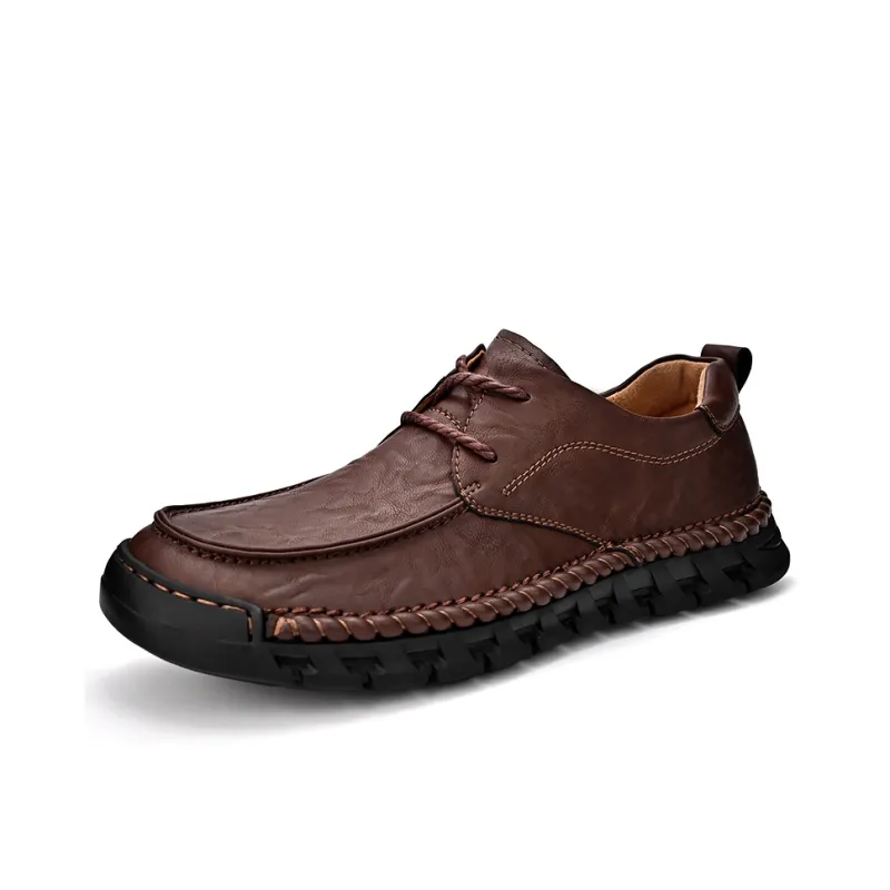 Laoks Men's Casual Shoes Men Low Top Black/Brown-5