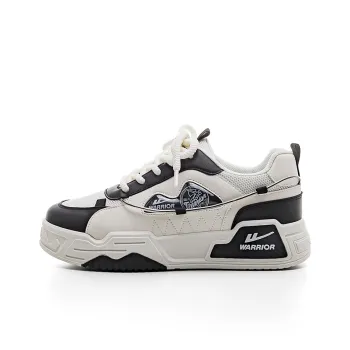 Warrior Casual Athletic Shoes Height Enhancing Wear Resistant Lightweight Low Top Skateboard Shoes Men's Beige Black