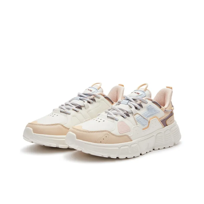 Erke Cushioning Anti-Slip And Wear-Resistant Low-Top Casual Shoes Women's Ecru-1