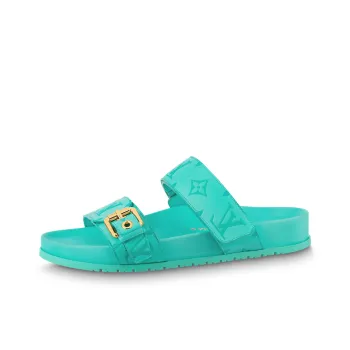 LOUIS VUITTON Bom Dia Stylish Sandal Women's Aqua Green