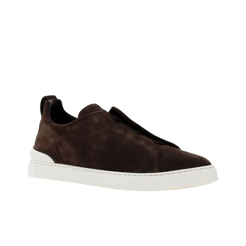 Zegna Low Top Stylish Skateboarding Shoes Men's Brown-2