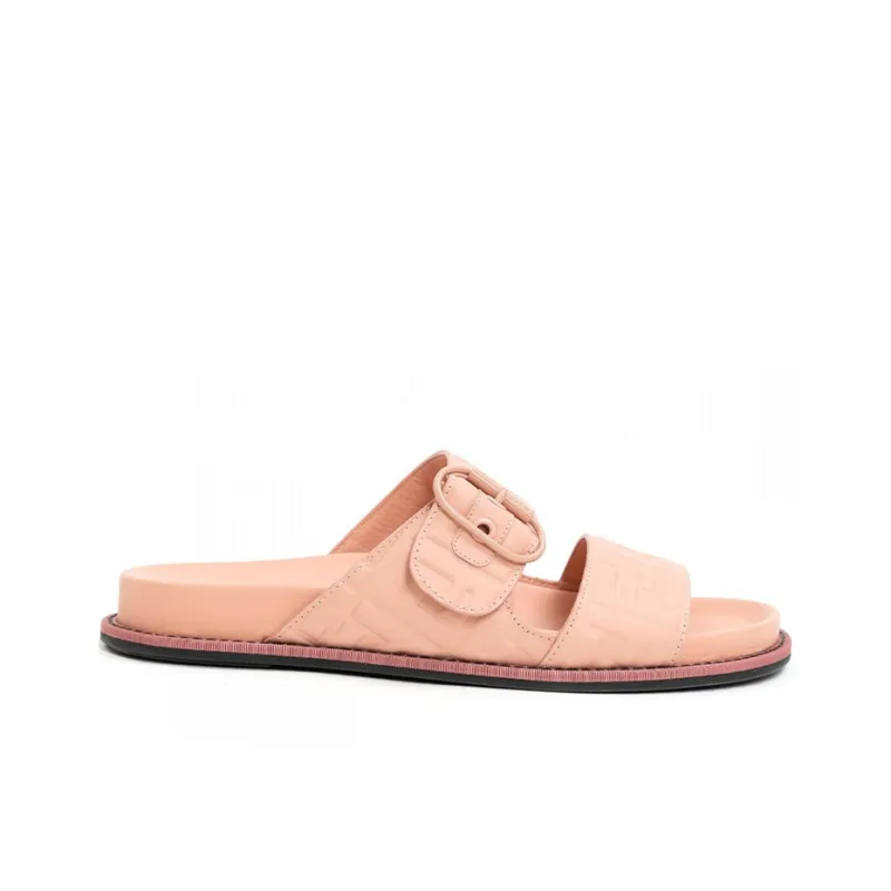 FENDI Rubber Sole Abrasion Resistant Slide Slippers Women's Pink-1