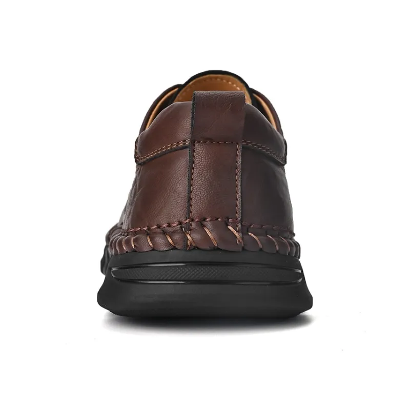 Laoks Men's Casual Shoes Men Low Top Black/Brown-7