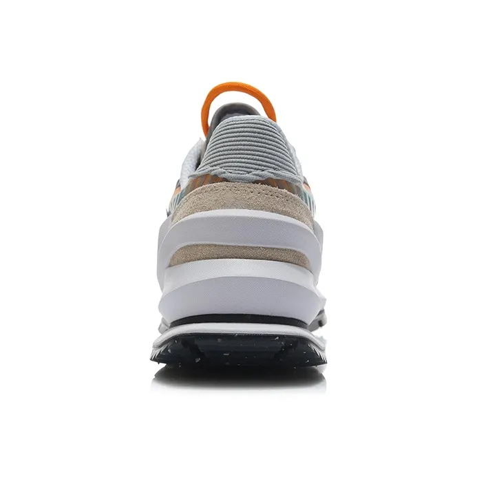 LiNing Cushioning Anti-Slip Wear-Resistant Breathability Low-Top Running Shoes Men's Snow Gray Color-3