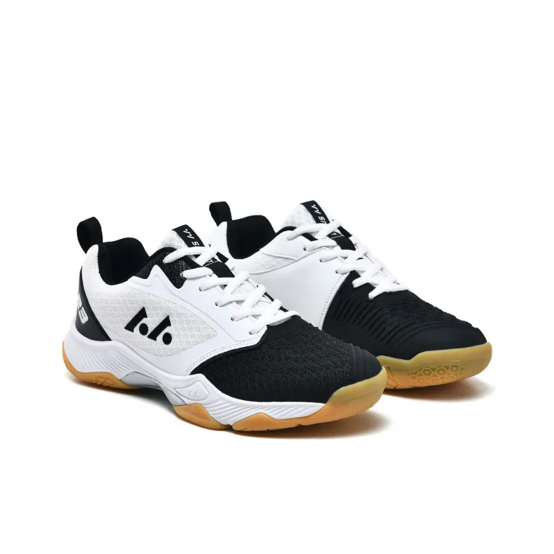 LEFUS Low Top Badminton Shoes Unisex White Black-3