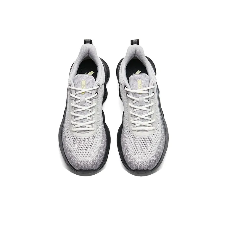 Anta Cushioned Anti-Slip Wear-Resistant Breathable Lightweight Low-Top Running Shoes Men's Gray-2