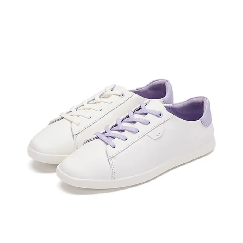 Clarks Stylish Skateboarding Shoes Women's White Purple-2